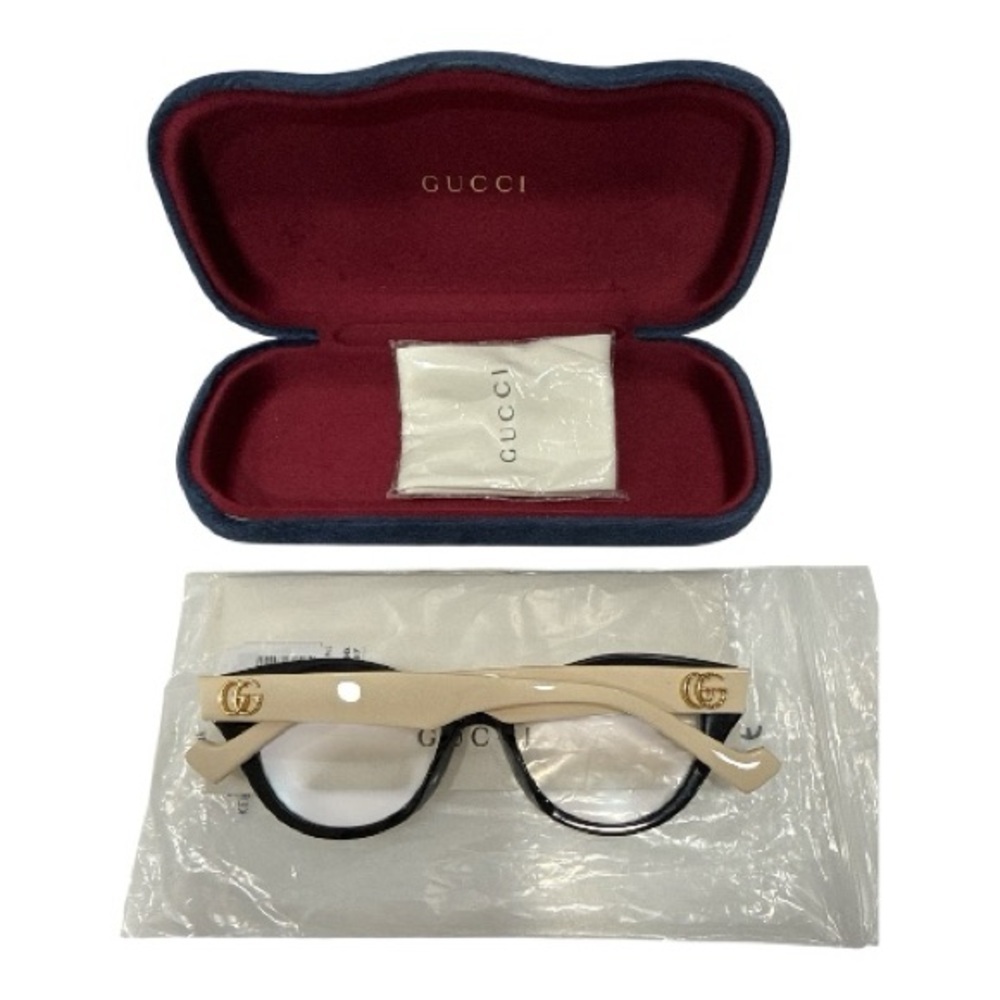 Gucci Women's Black and Cream Cat-Eye Glasses Gucci GG0959S Black - Picture 6 of 9